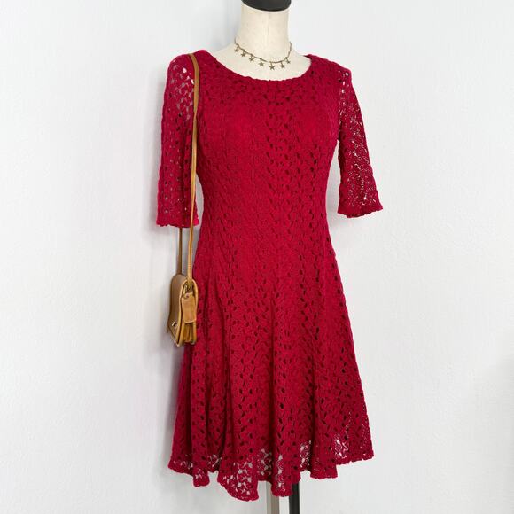 Rabbit Rabbit Rabbit Crochet Fit and Flare Dress Size 4 Retro Pin Up - Picture 2 of 8